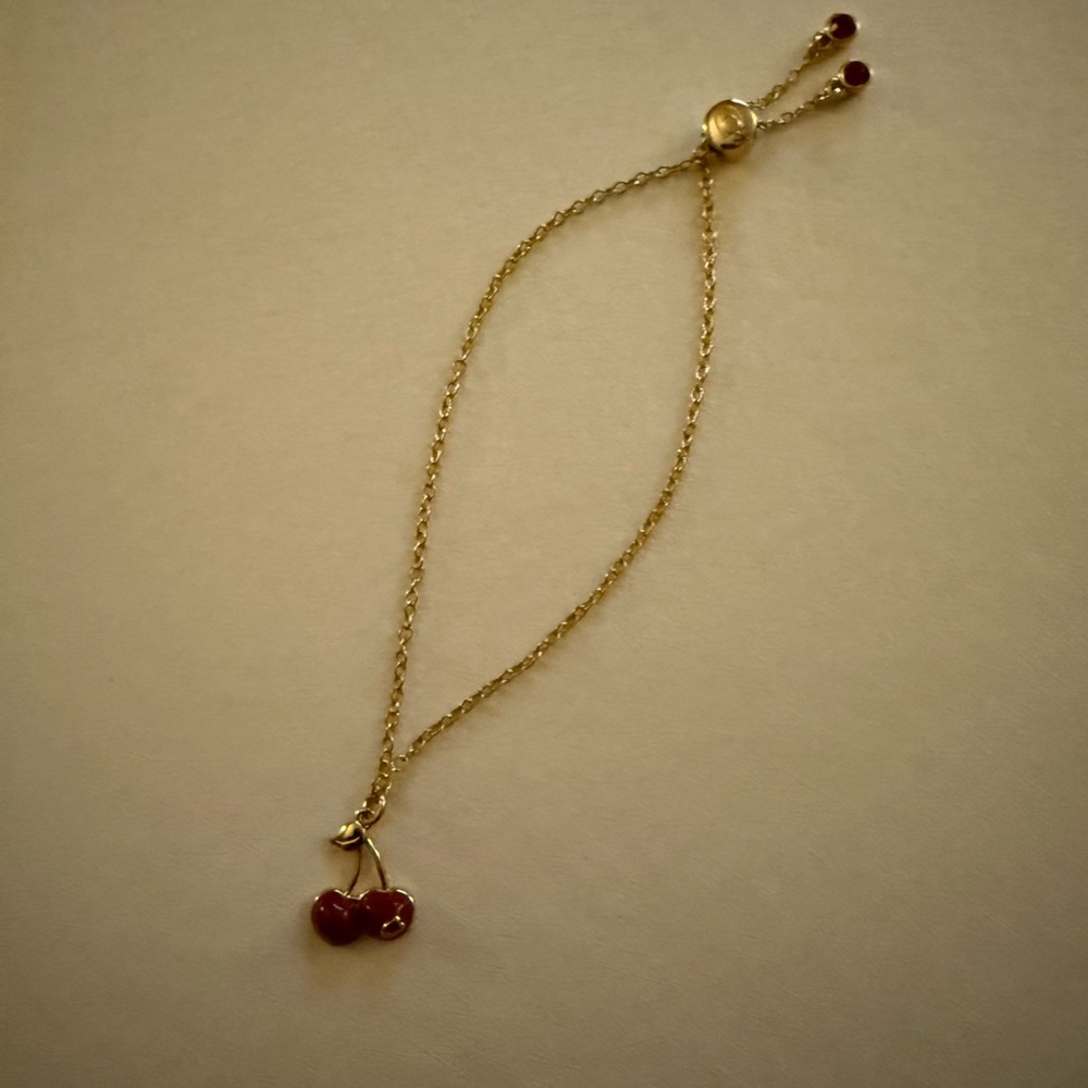 Coach Gold Cherry Sliding Closure Charm Bracelet
